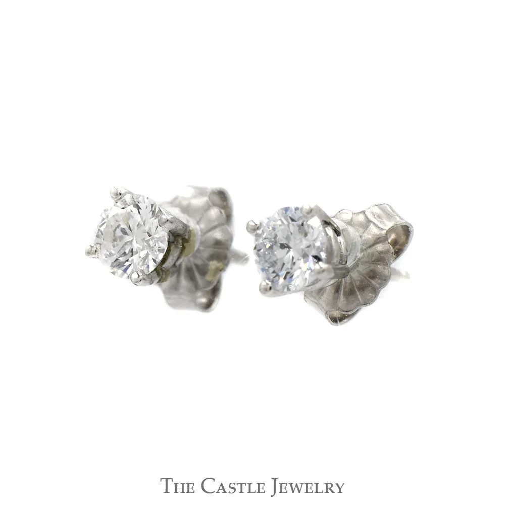 1/2cttw Lab Grown Diamond Stud Earrings in 14k White Gold