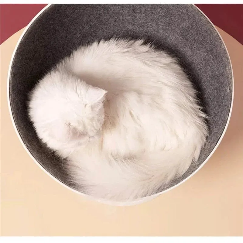 360-degree Rotating Cat Bed - Cozy Cat Spin Bed