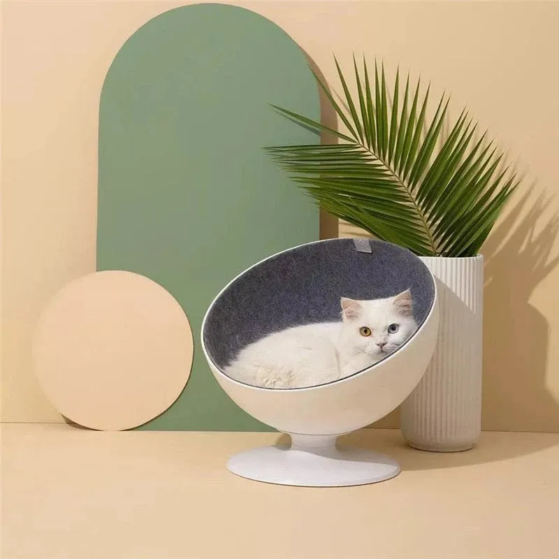 360-degree Rotating Cat Bed - Cozy Cat Spin Bed