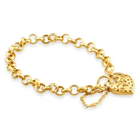 9ct Exquisite Yellow Gold Silver Filled Belcher Bracelet