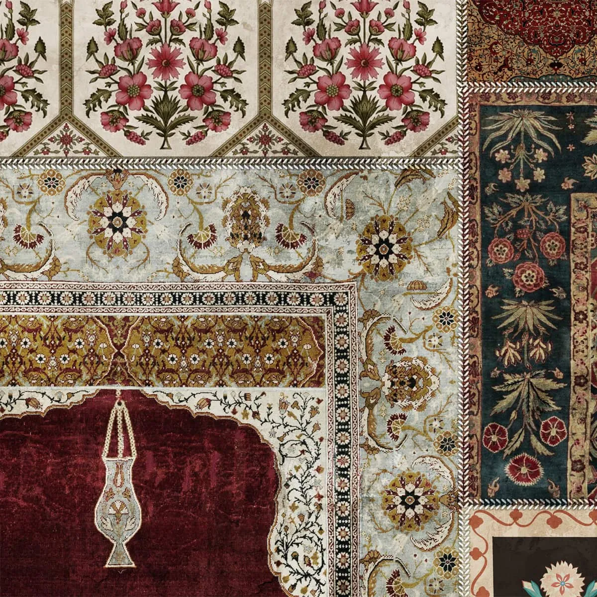 Aalishan Exquisite Indian Carpet Design Wallpaper