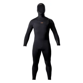 Adelio Mens 5/4 Conner Hooded Deluxe Steamer Wetsuit - Black