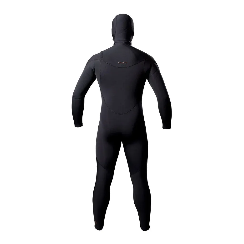 Adelio Mens 5/4 Conner Hooded Deluxe Steamer Wetsuit - Black