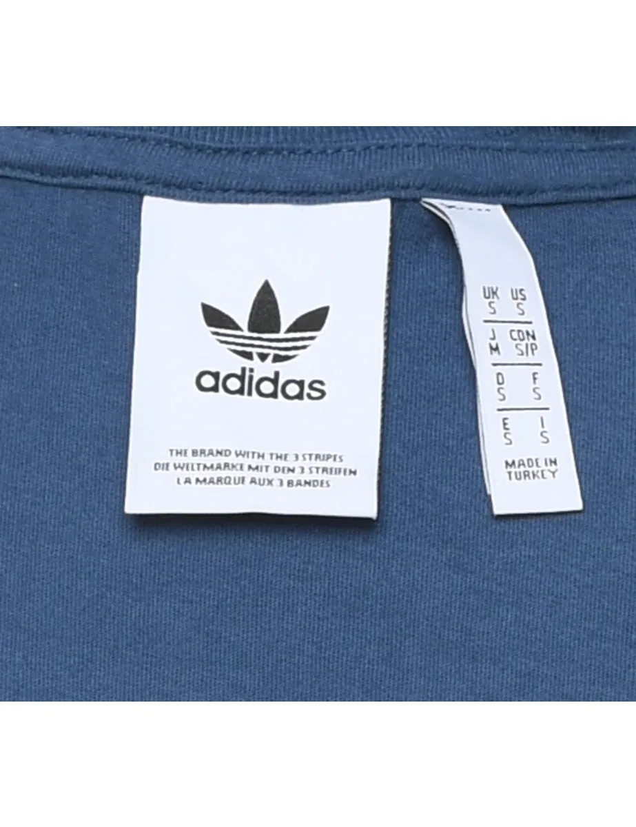 Adidas Printed Navy & Light Green T-shirt - S