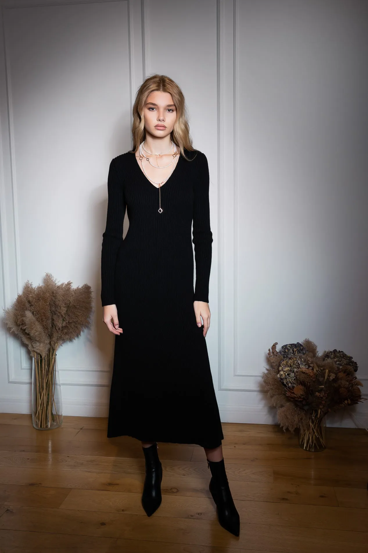 Adriel Wool and Cashmere-blend Dress