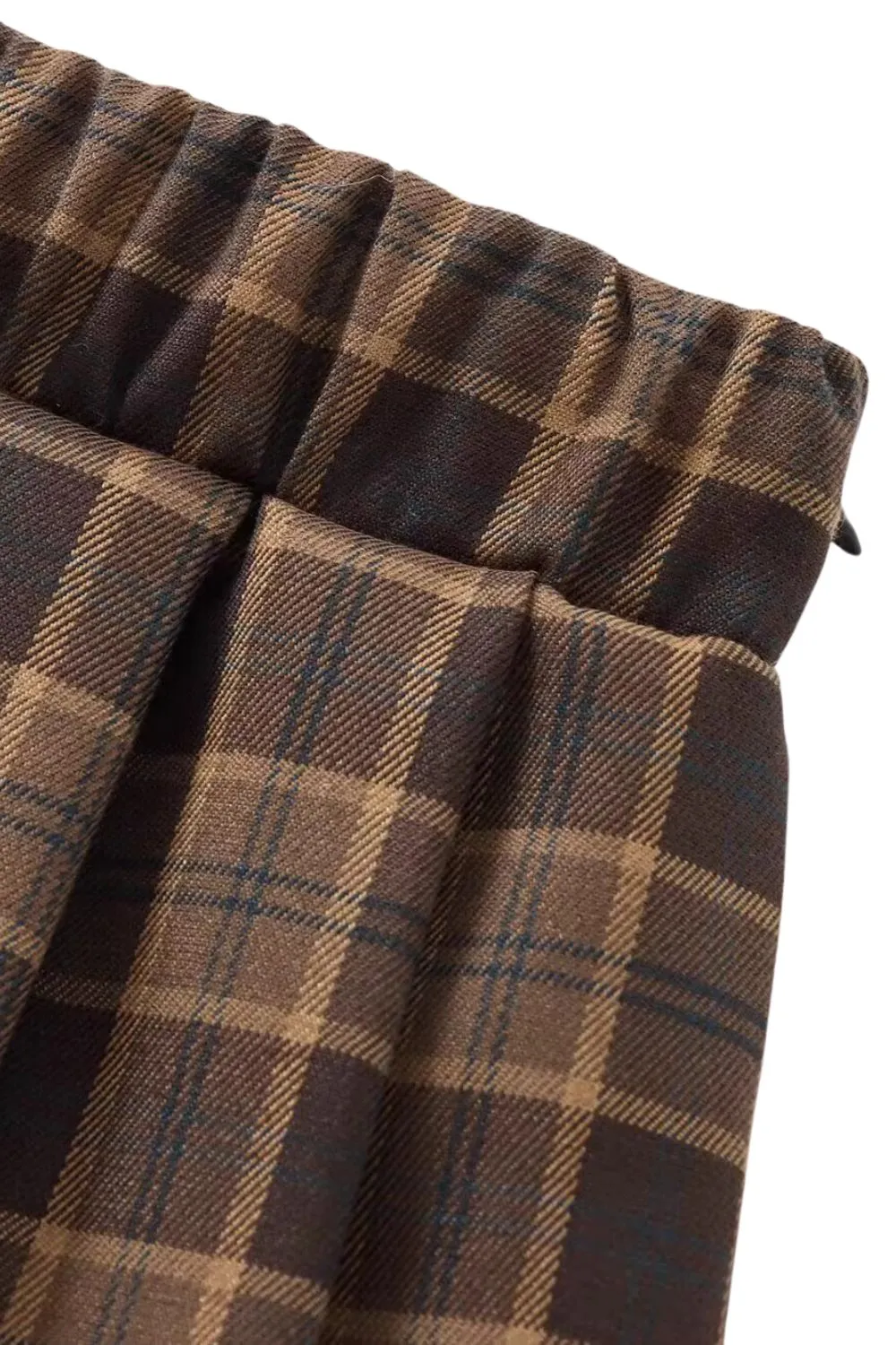 'Alaina' Elegant Plaid Flared Mini Skirt