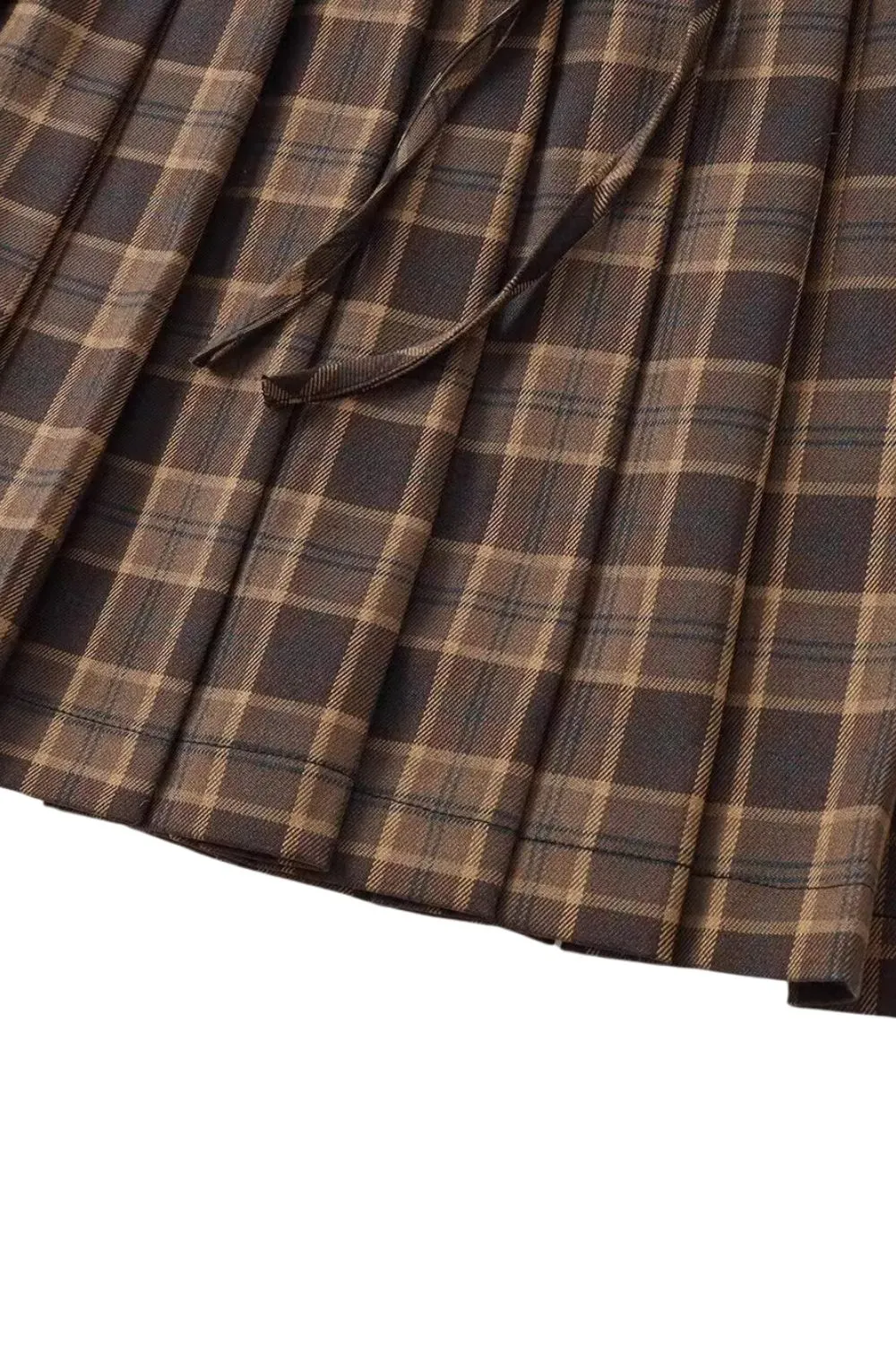 'Alaina' Elegant Plaid Flared Mini Skirt