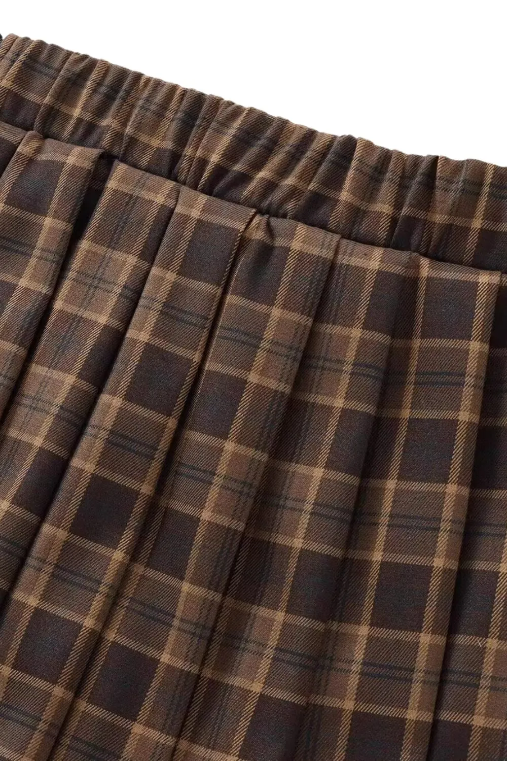 'Alaina' Elegant Plaid Flared Mini Skirt