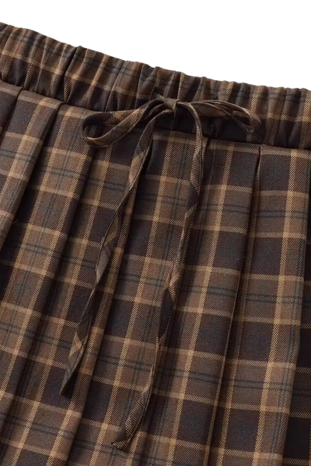 'Alaina' Elegant Plaid Flared Mini Skirt