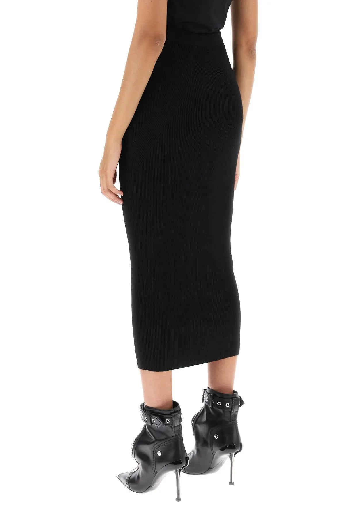 Alexander Mcqueen Ribbed-Knit Pencil Skirt