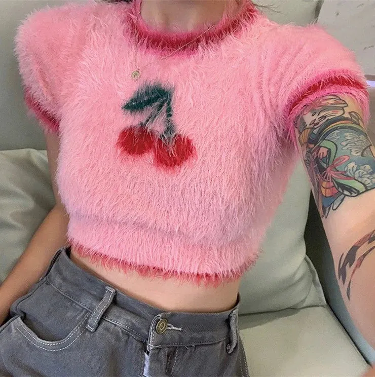 Aliviah Plush Cherry Pink Sweater