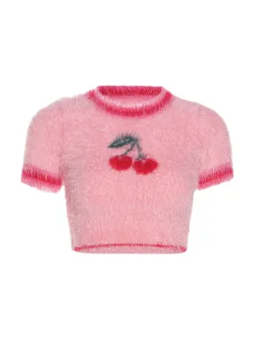 Aliviah Plush Cherry Pink Sweater