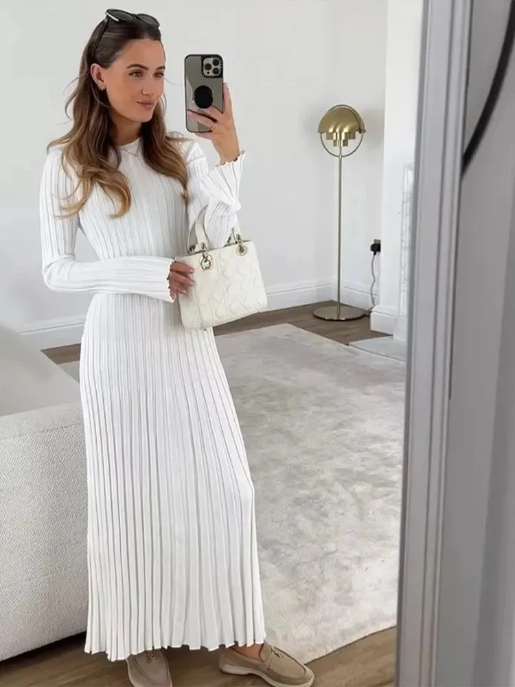 Allegra Minimalist Maxi Knit Dress 