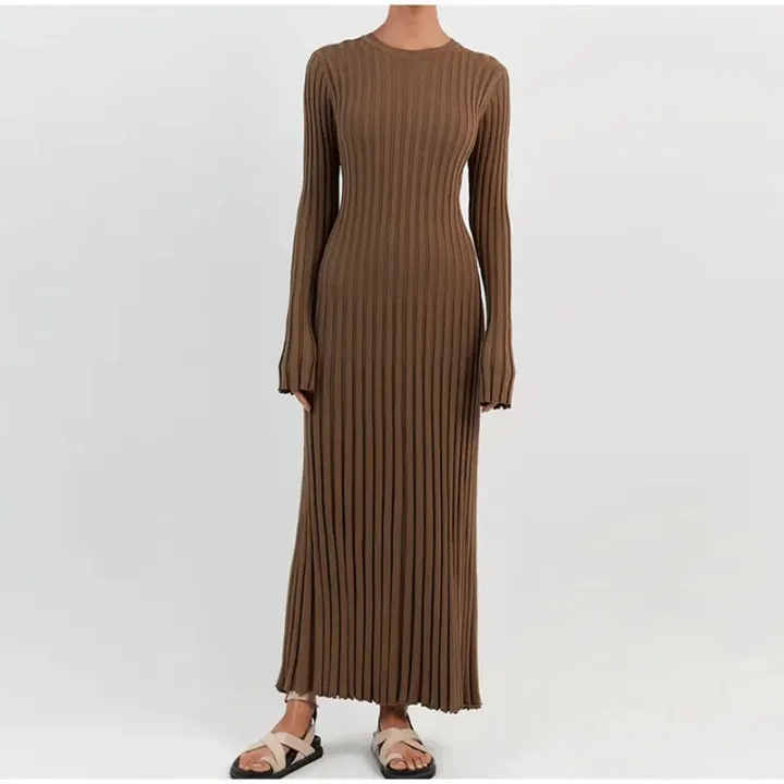 Allegra Minimalist Maxi Knit Dress 