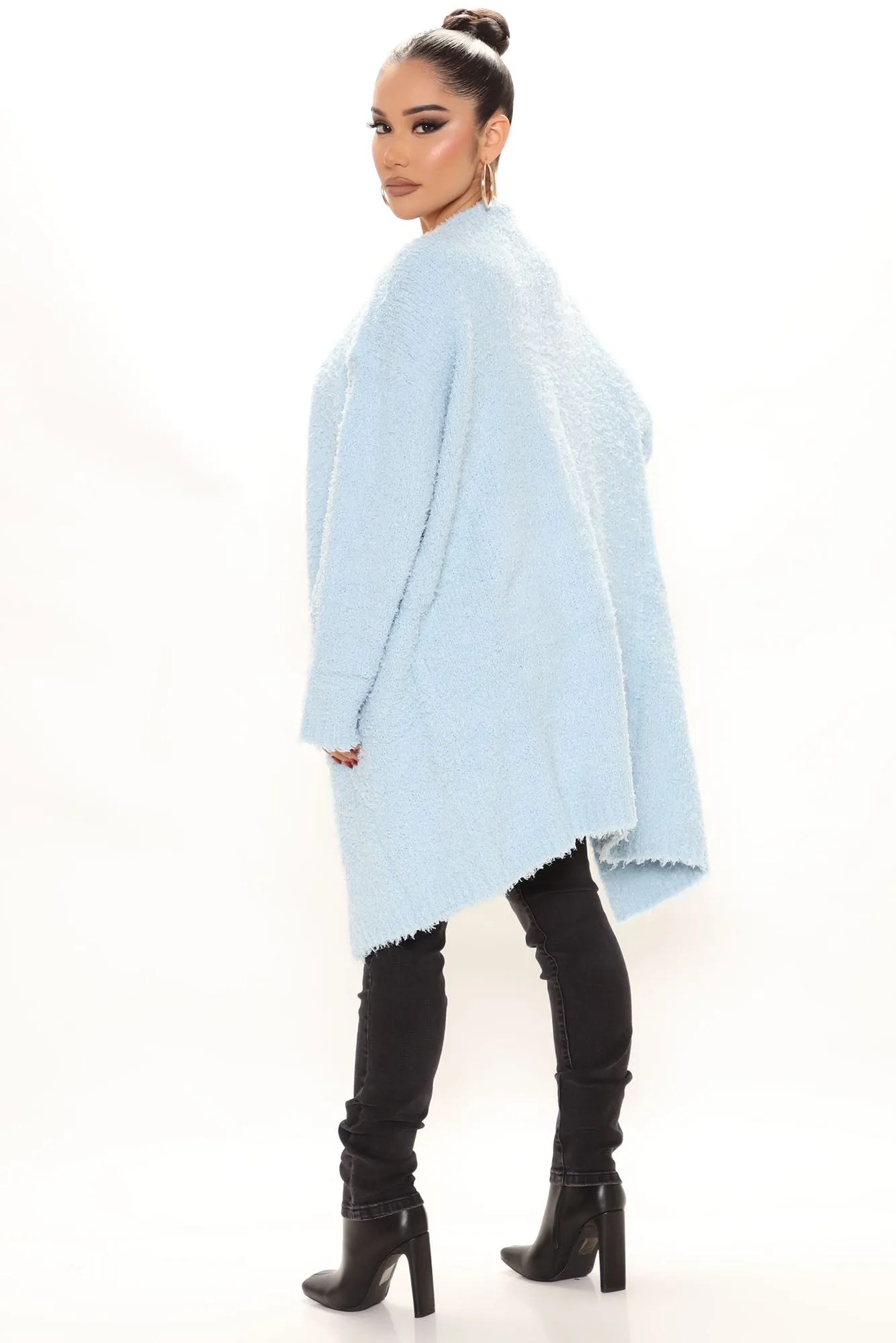 Always On My Mind Fuzzy Cardigan - Blue