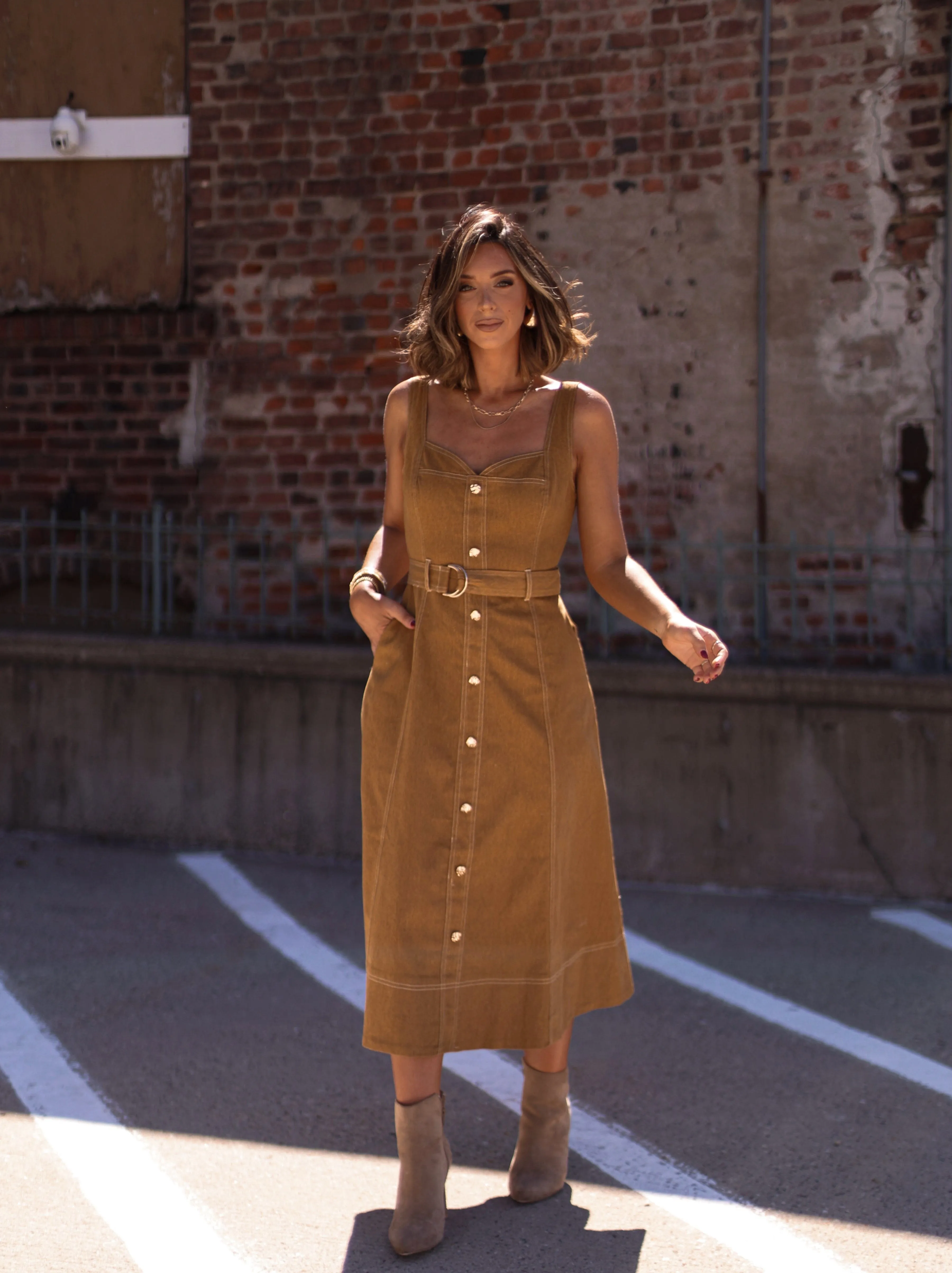 Amber Leaves Midi Dress