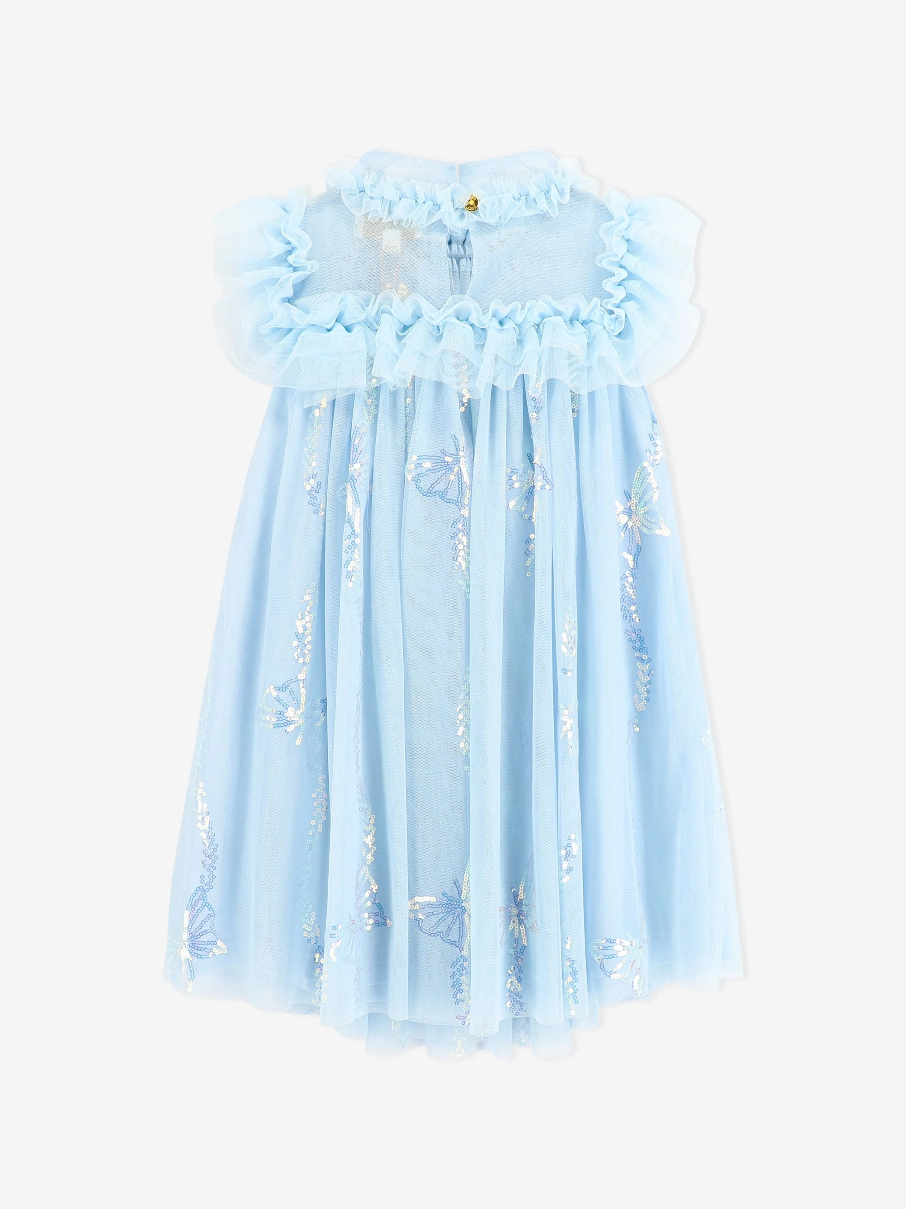 Angels Face Girls Dominique Sequin Butterfly Dress in Blue