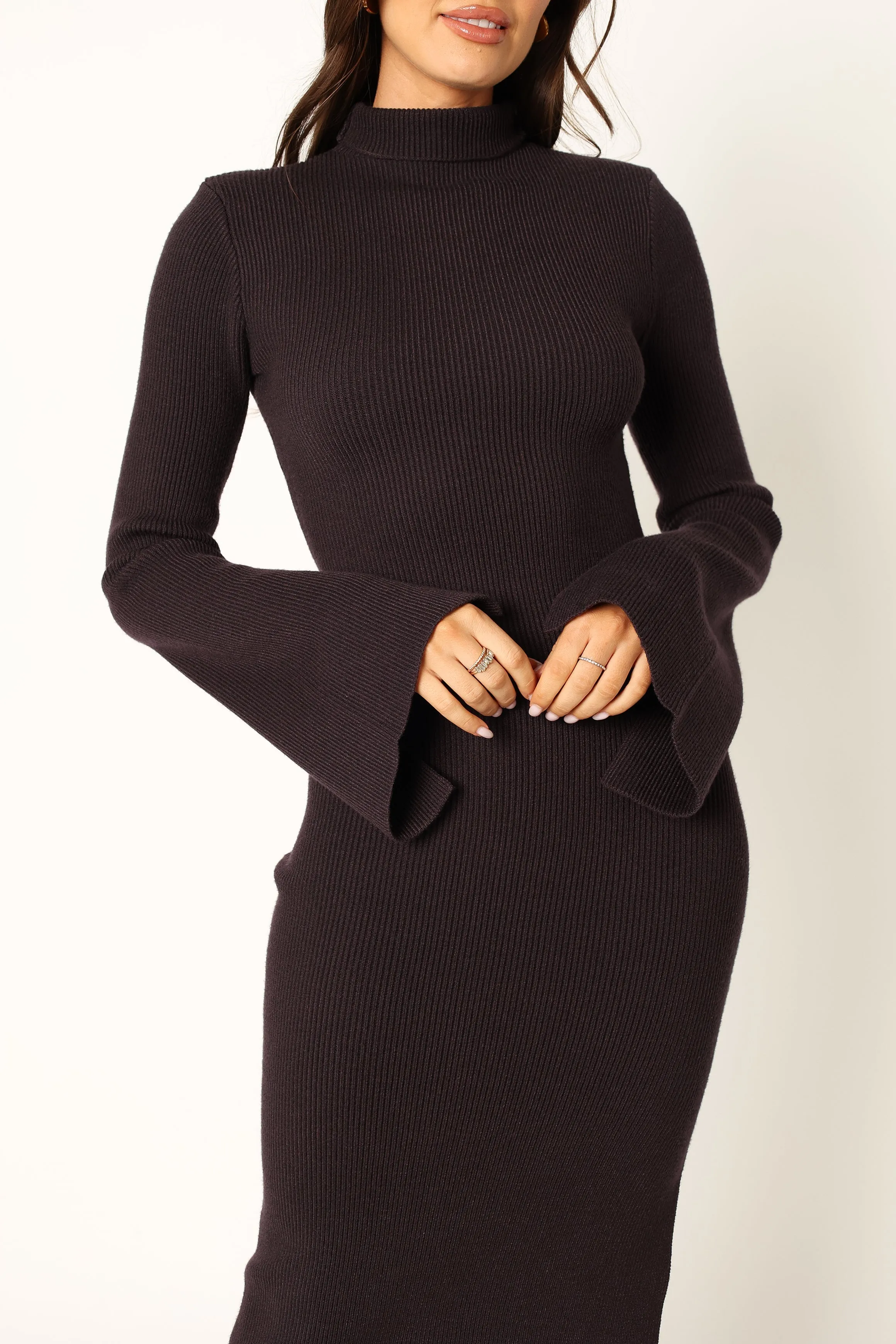 Astor Long Sleeve Midi Dress - Plum