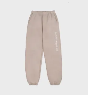 Athletic Club Sweatpant - Elephant/White