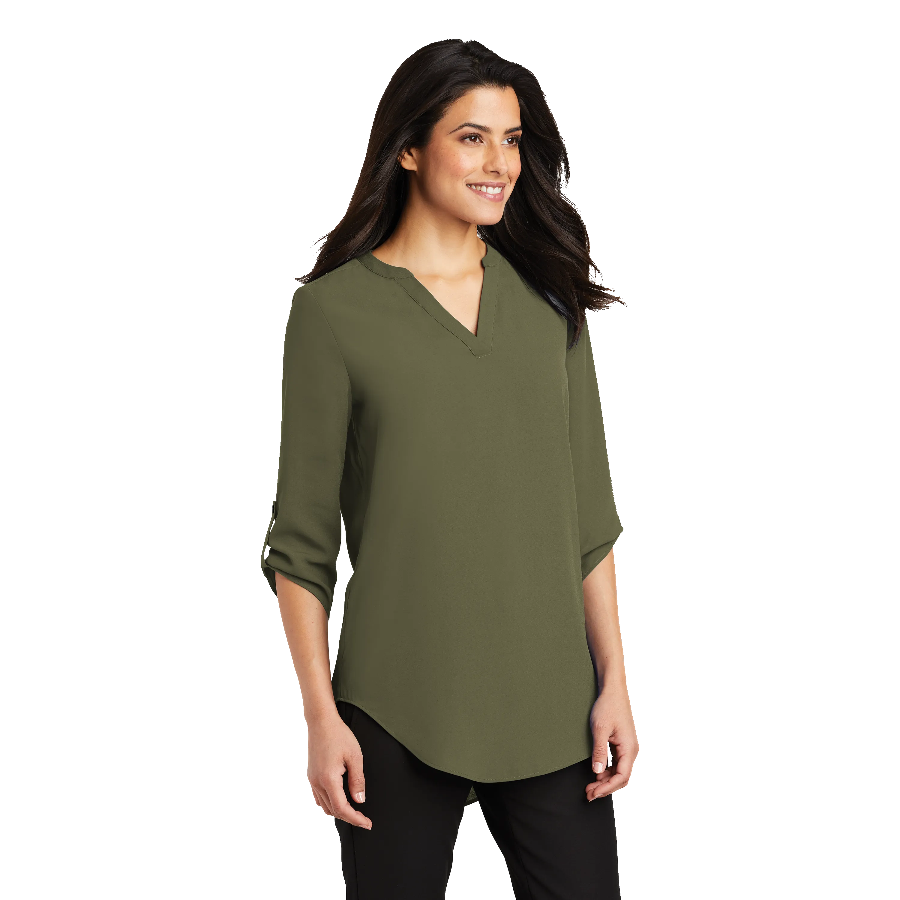 B1977 Ladies 3/4 Sleeve Tunic Blouse