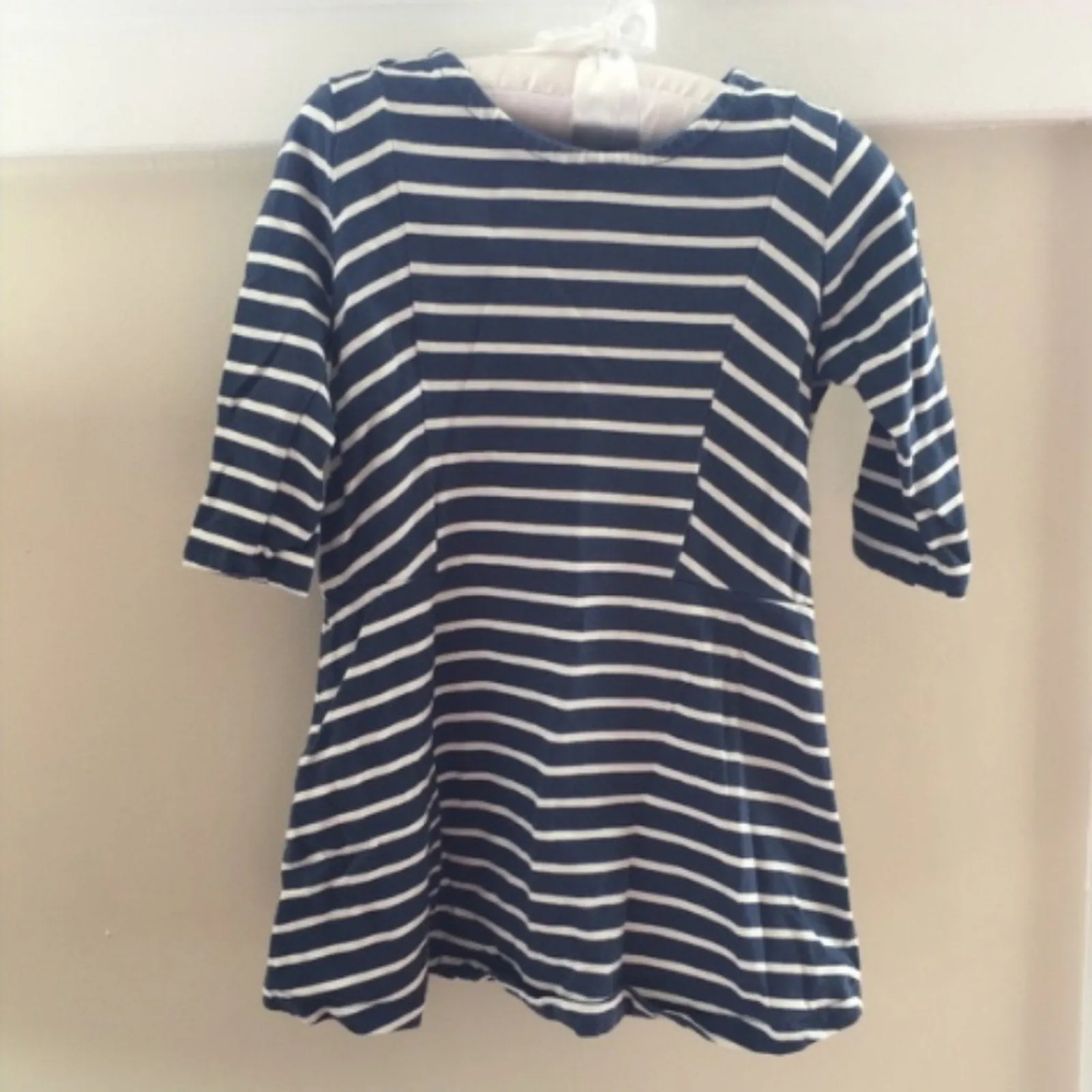 Baby Gap Blue & White Striped 3/4 Sleeve Dress 2T