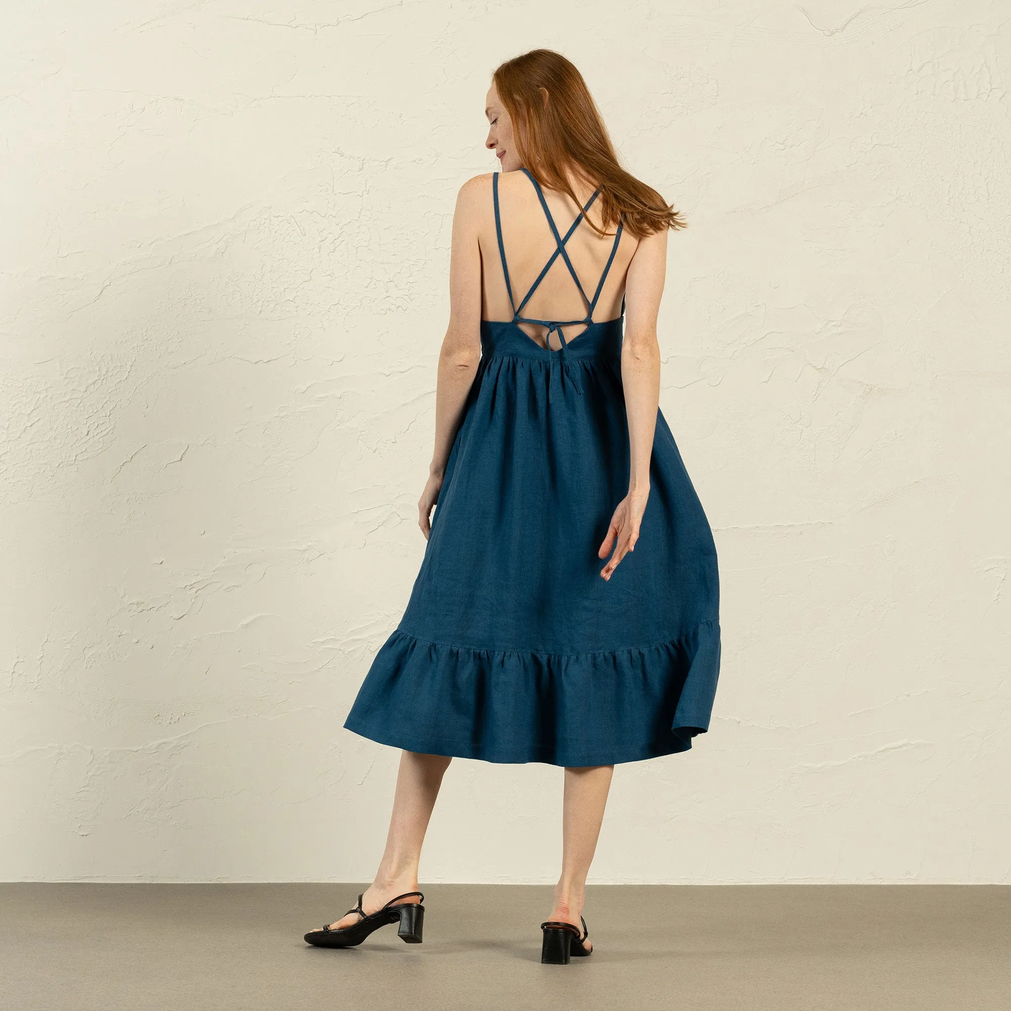 Backless Lace Up Dress Anika