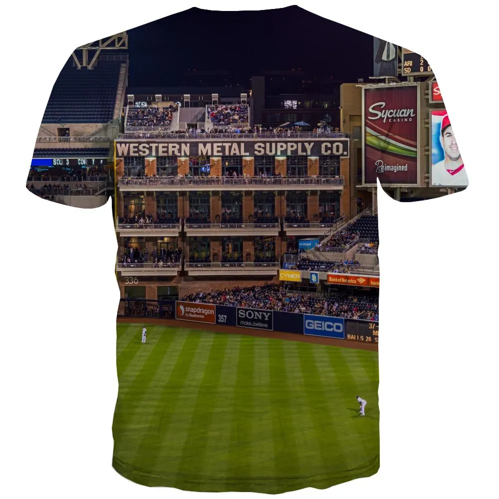 Baseball T-shirt Men Stadium T-shirts 3d Game Tshirt Printed White Tshirts Cool