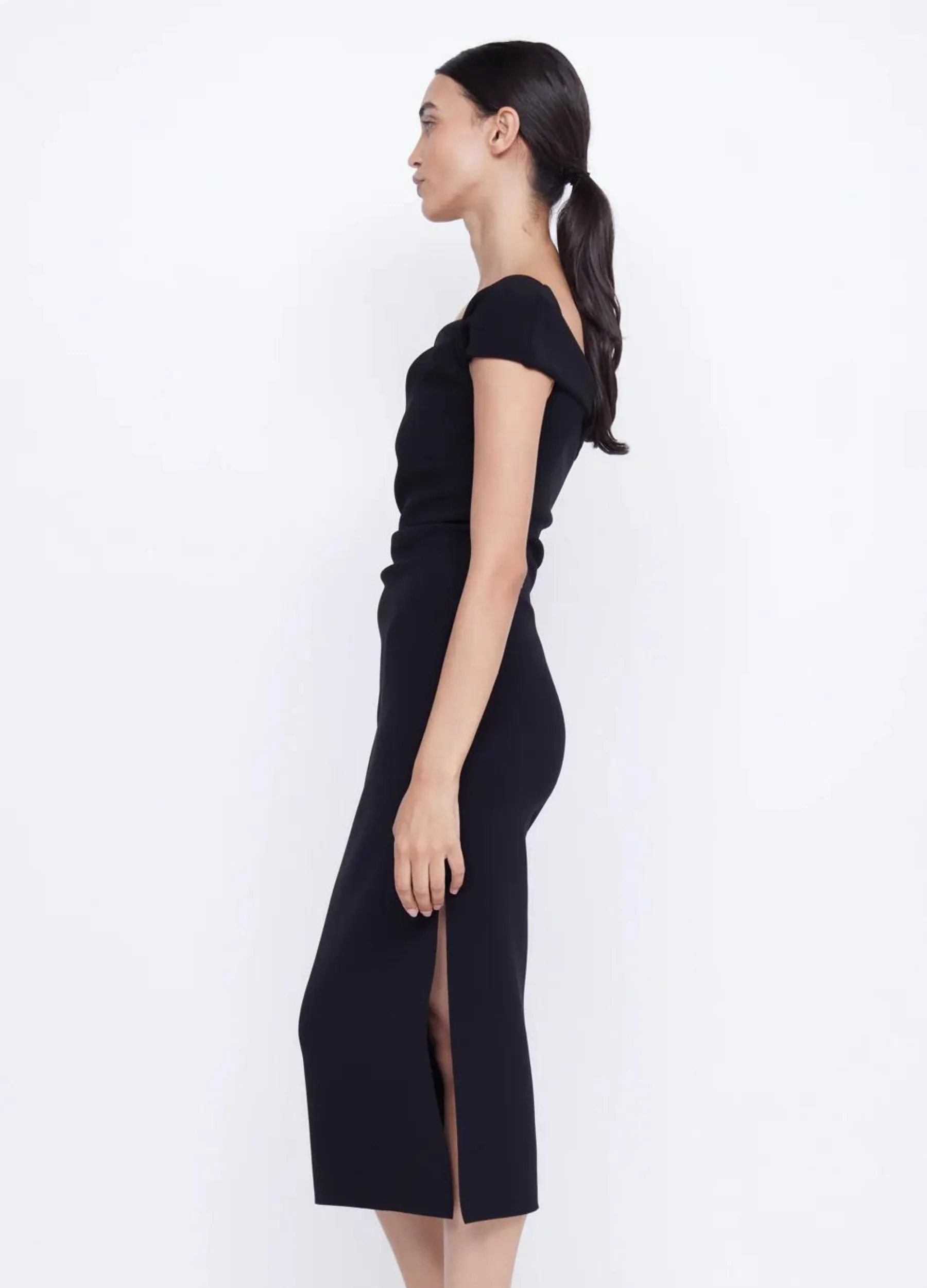 Bec   Bridge - Elea Asym Midi Dress - Black