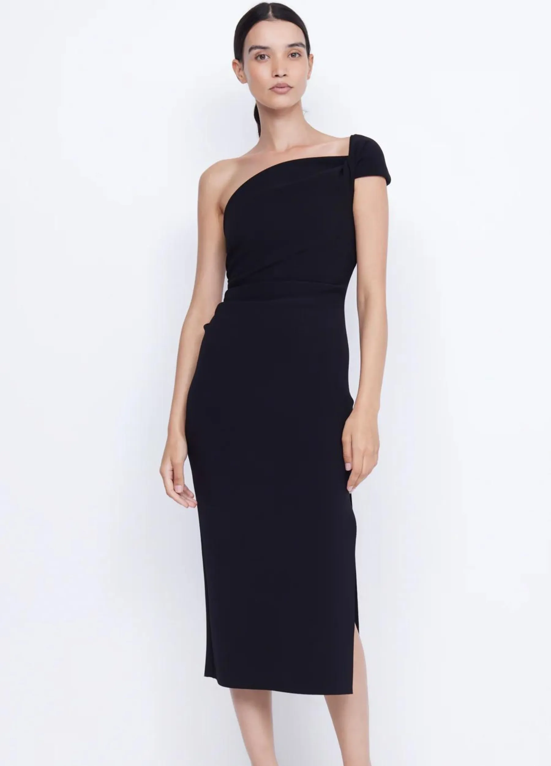 Bec   Bridge - Elea Asym Midi Dress - Black