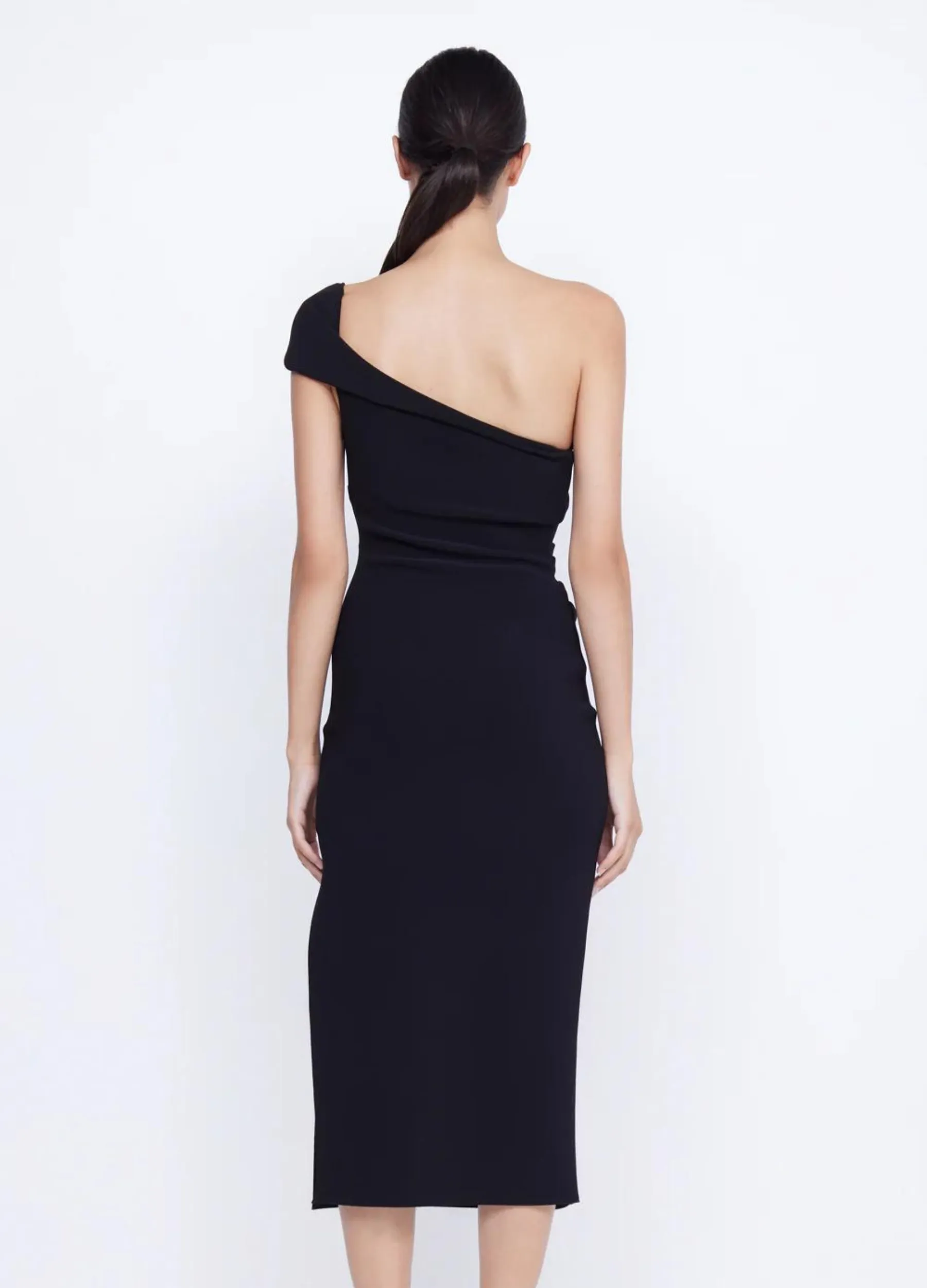 Bec   Bridge - Elea Asym Midi Dress - Black