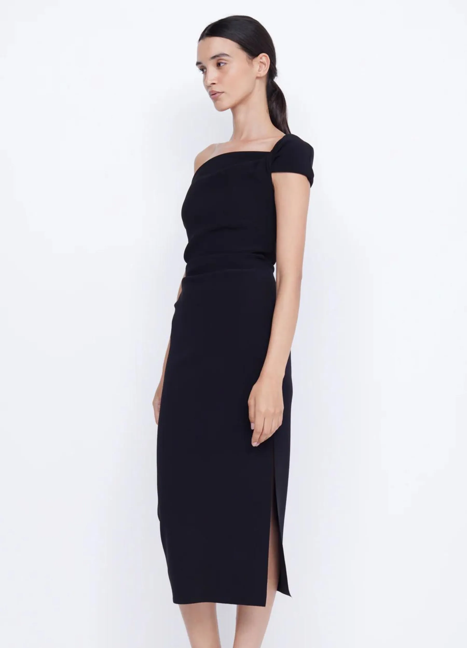 Bec   Bridge - Elea Asym Midi Dress - Black