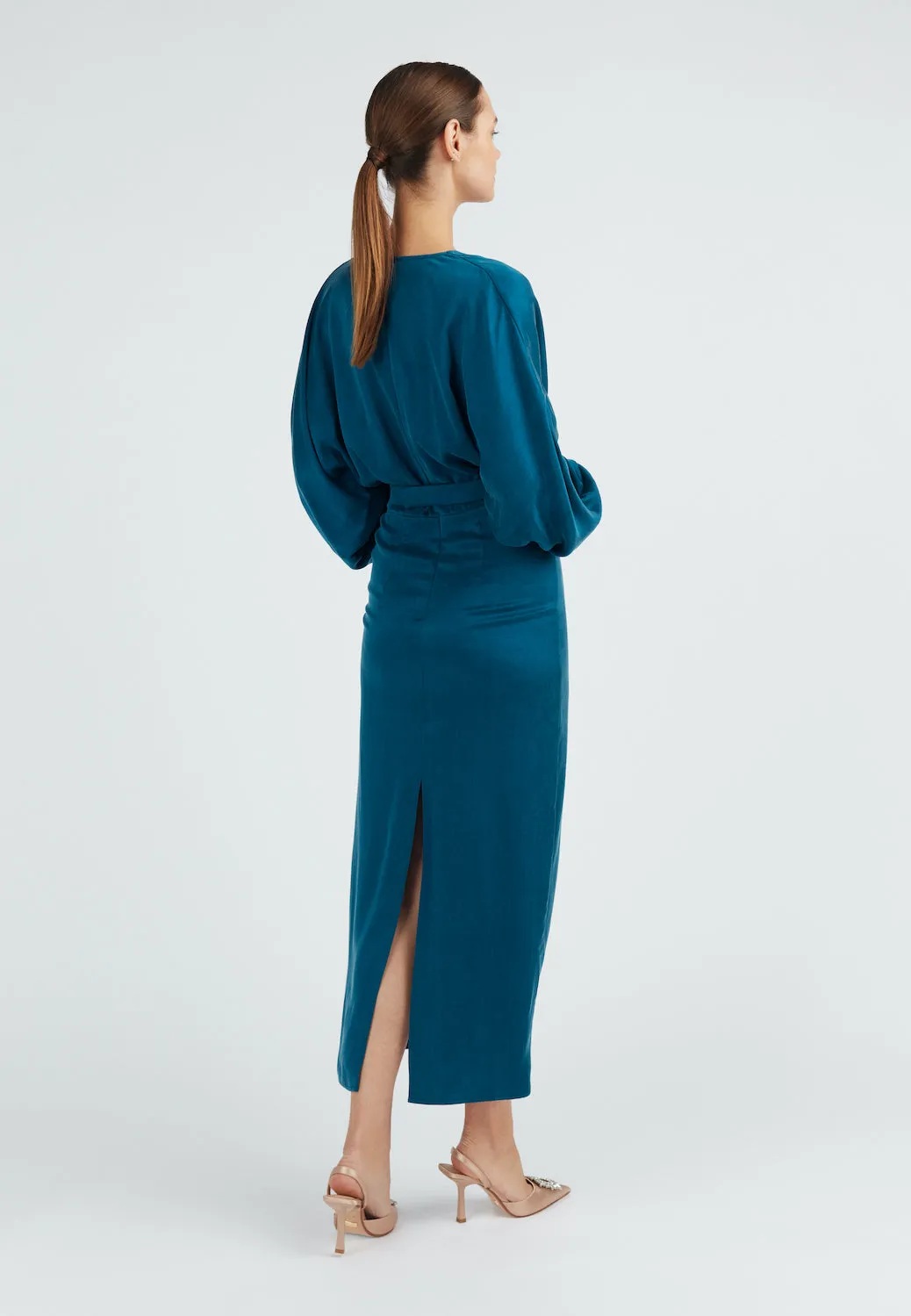 BECA teal blue midi dress