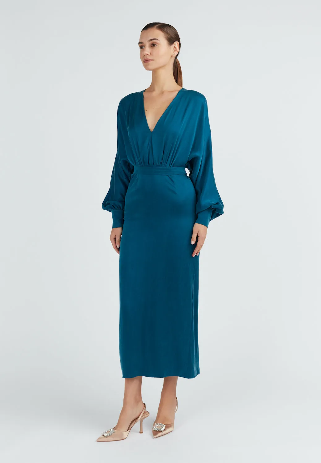 BECA teal blue midi dress