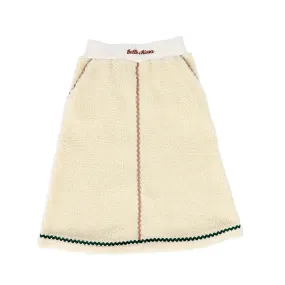 BELLE CHIARA ECRU SHERPA TRIM SKIRT [Final Sale]