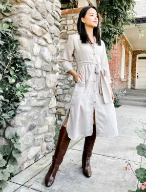 Belted Midi Shirt Dress