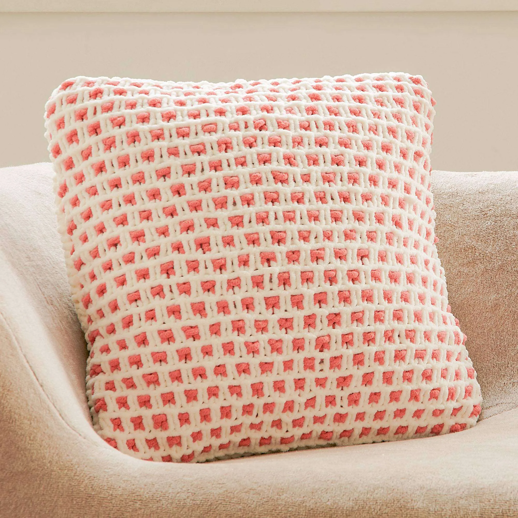 Bernat Woven Garter Slip Knit Pillow