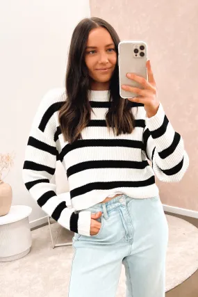 Betty Stripe Knit Black Stripe