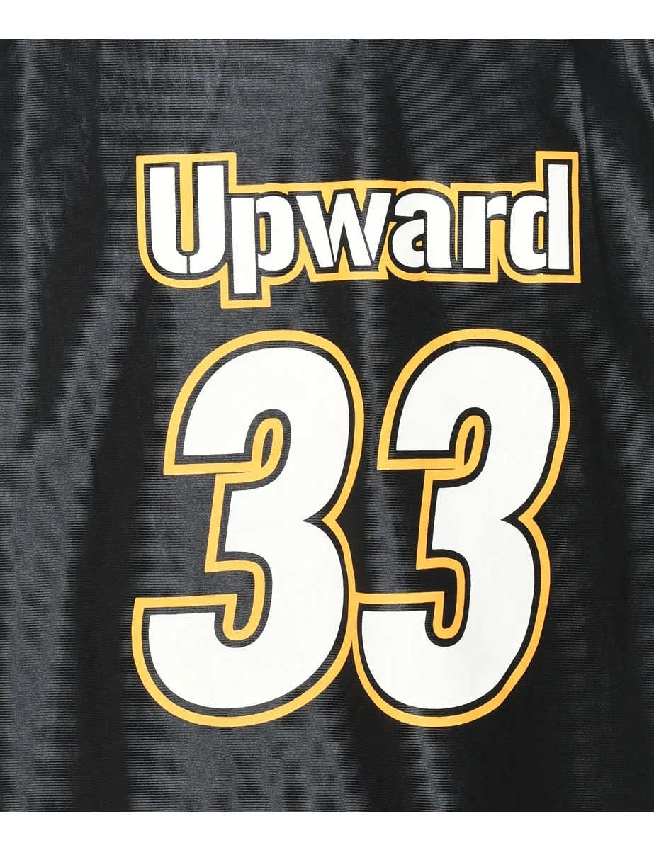 Black & Yellow Nylon Upward33 Sports Top - L