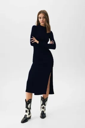 Black Cut-Out Midi Dress