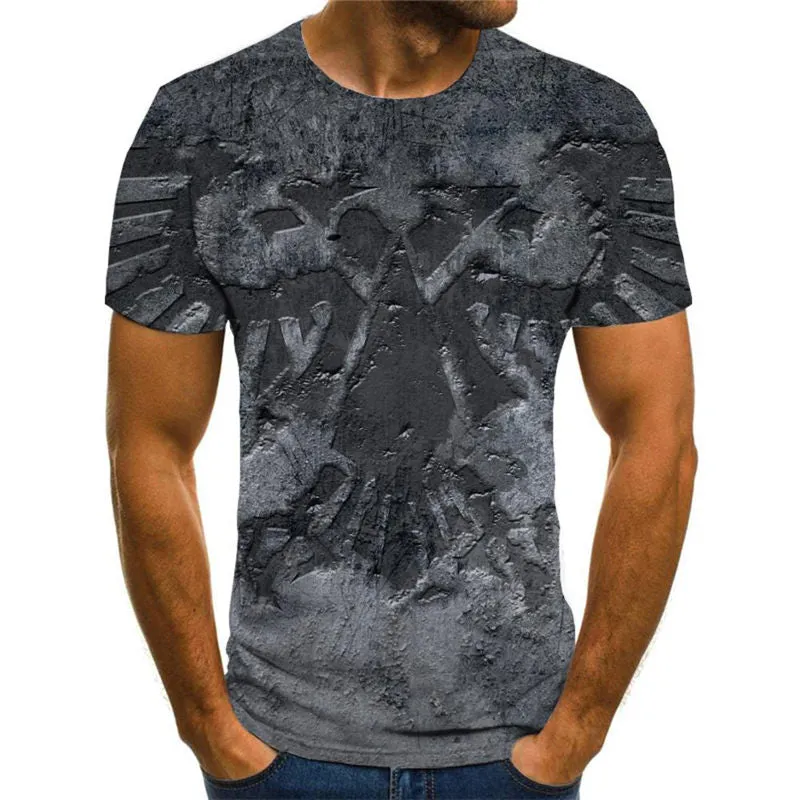 Black metallic texture tshirt 3D tshirt special texture men Casual different art costume