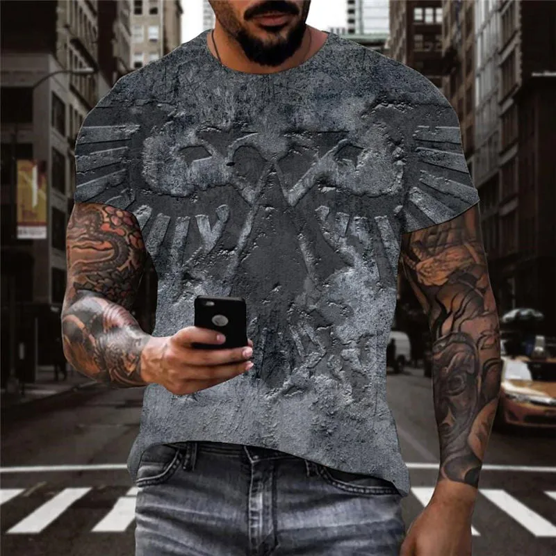 Black metallic texture tshirt 3D tshirt special texture men Casual different art costume