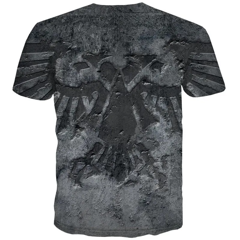 Black metallic texture tshirt 3D tshirt special texture men Casual different art costume