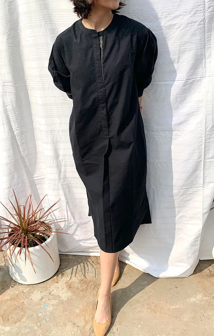 Black Organic Cotton Shift Dress