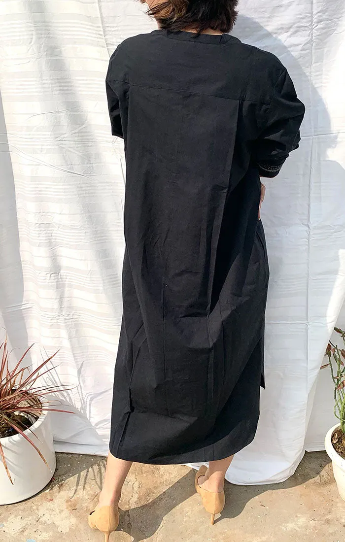 Black Organic Cotton Shift Dress