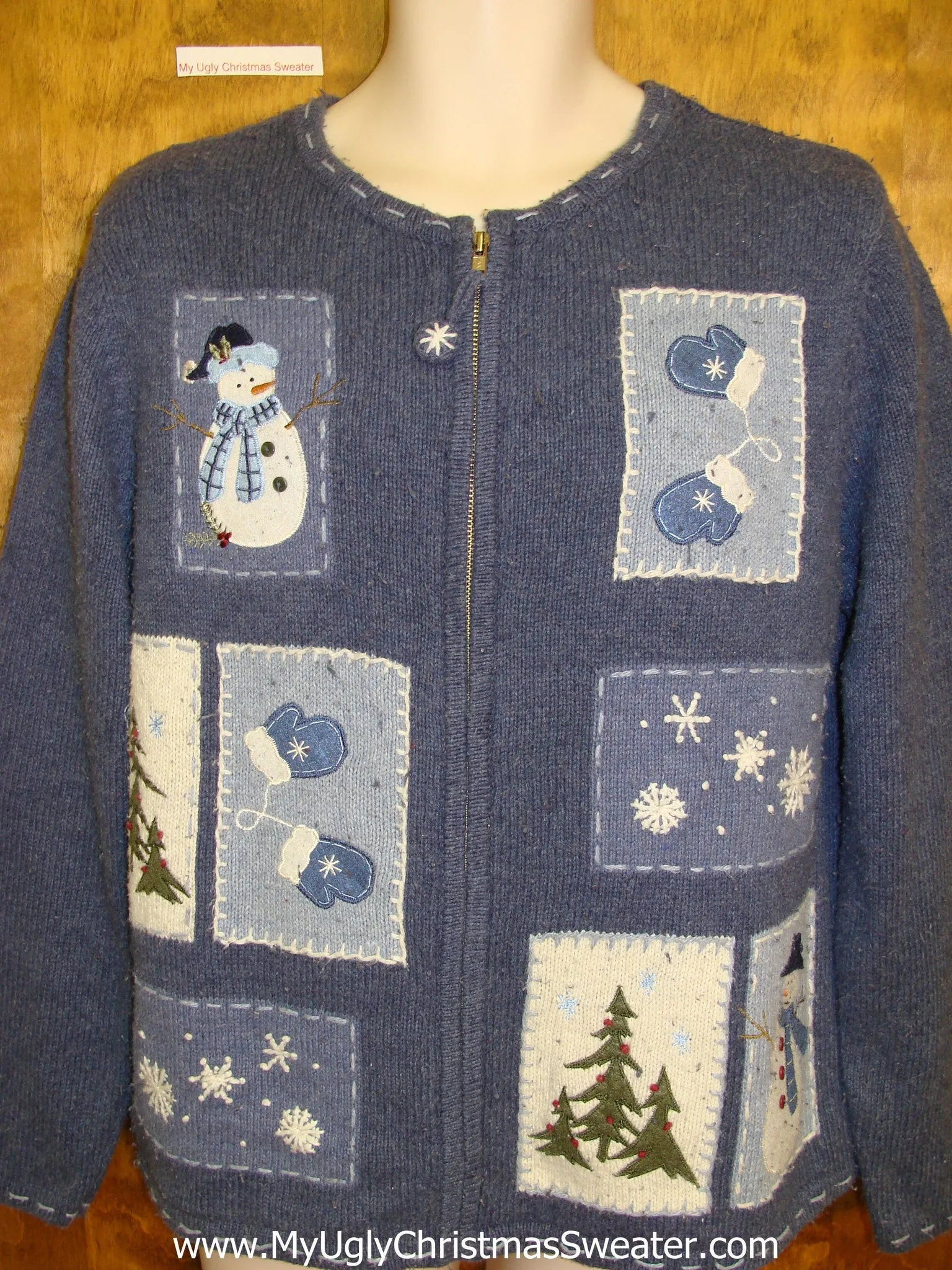 Blocks of Blue Ugly Christmas Sweater