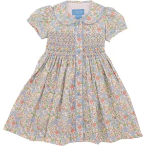 Blue Liberty Smocked Dress