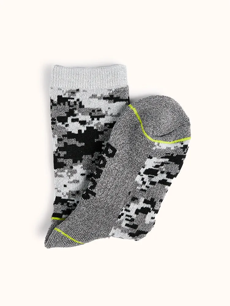 Boys' Full Cushion Crew Boot Socks (2 Pairs) - Grey