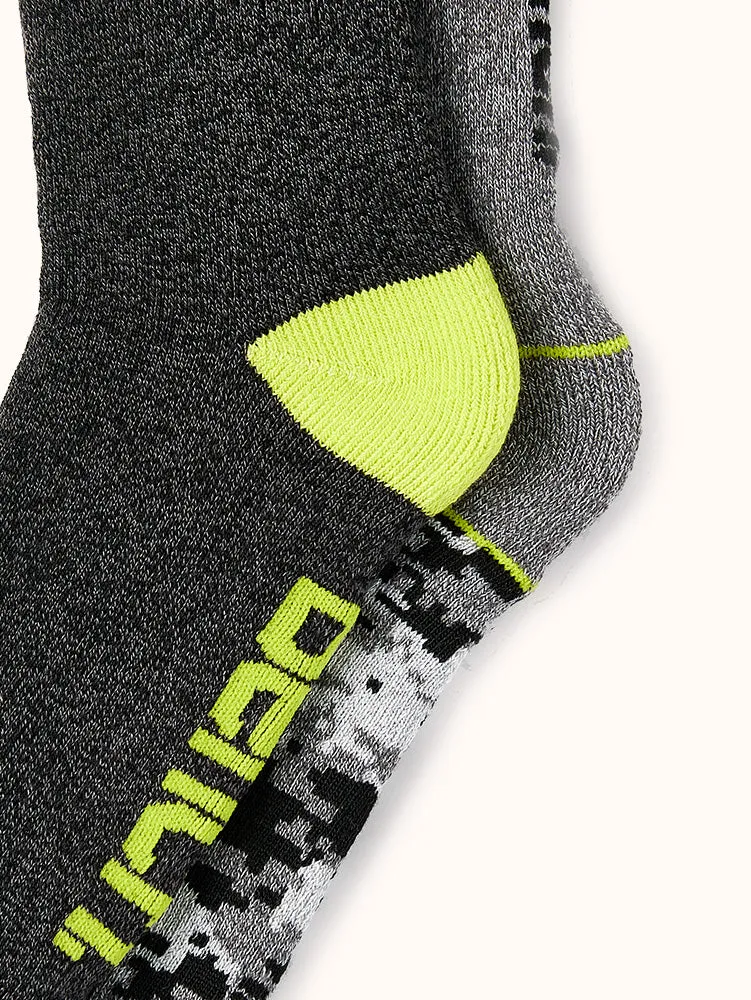 Boys' Full Cushion Crew Boot Socks (2 Pairs) - Grey