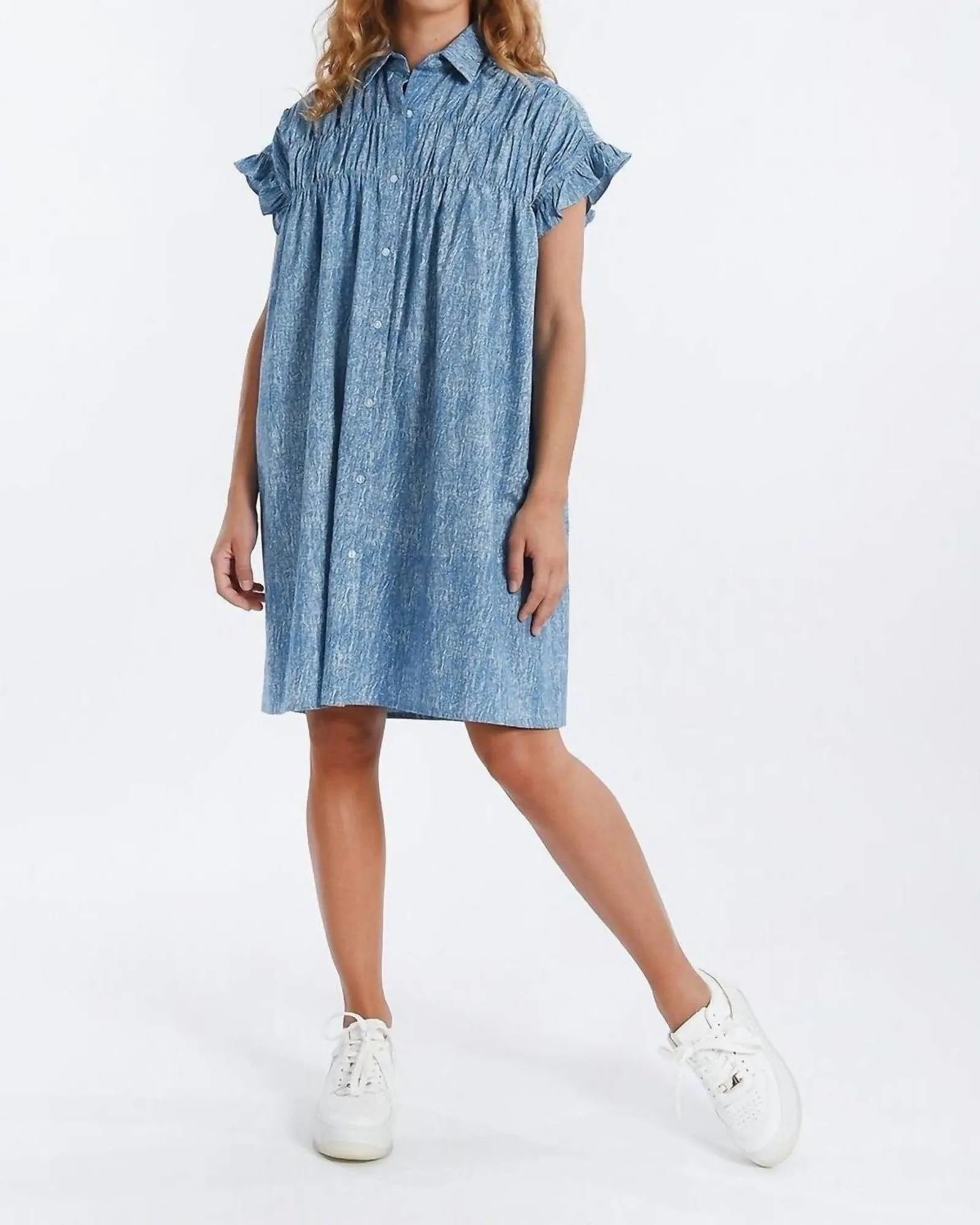 Brenna Denim Dress In Blue | Blue