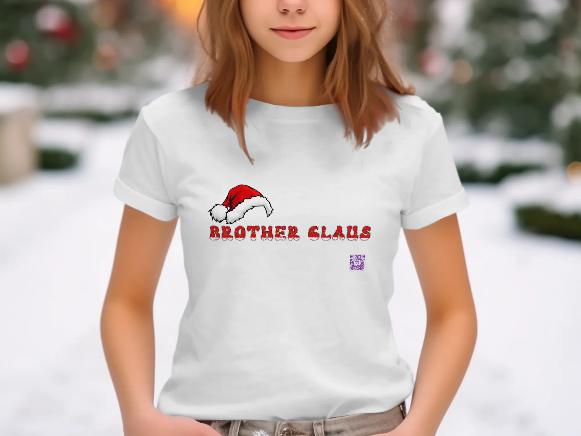 Brother Claus Christmas Youth T-Shirt for Boys, Funny Holiday Brother Christmas Tee, Santa Hat Christmas Shirt, Xmas Family Matching Shirts